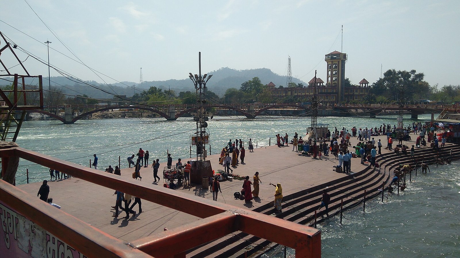 Clock tower and ghats at Har Ki Pauri