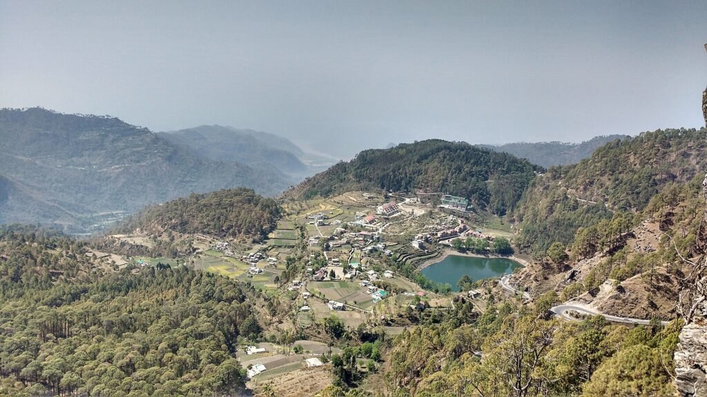 Khurpatal lake and hills near Nainital